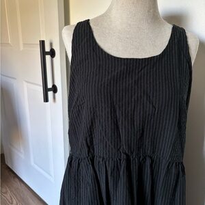 J. Jill Black Striped Midi Dress